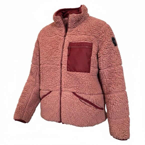 Simply Southern Sherpa Puffer Jacket Rose Pink Teddy Fleece XLarge Comfy Fun - Picture 1 of 14